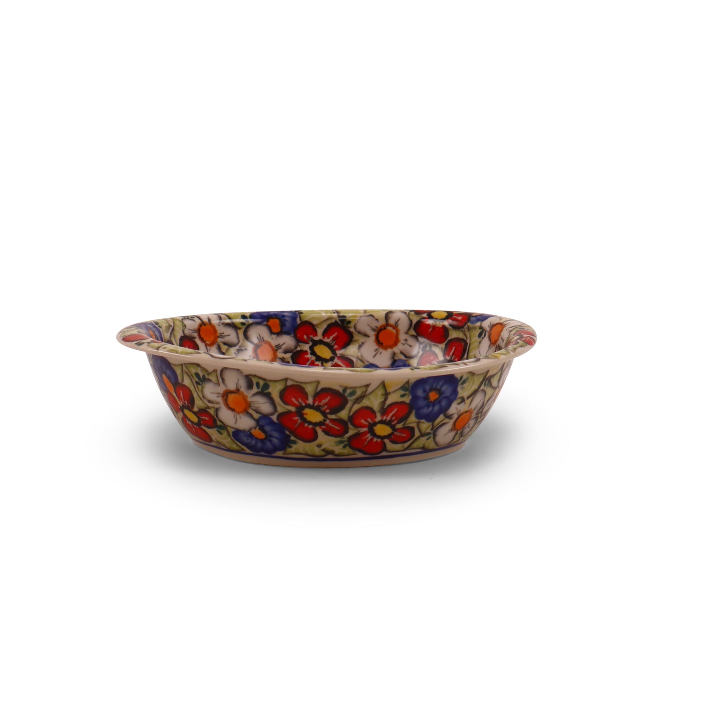 8"x6.5"1.5" Oval Bowl. Pattern: Colorful Half