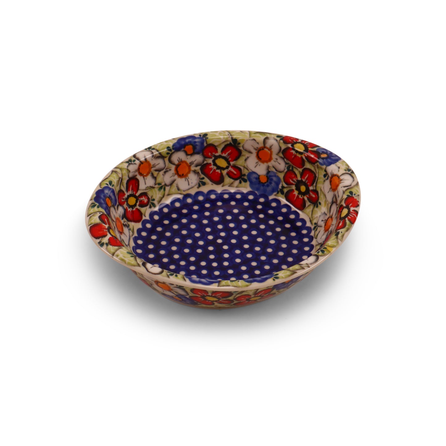 8"x6.5"1.5" Oval Bowl. Pattern: Colorful Half