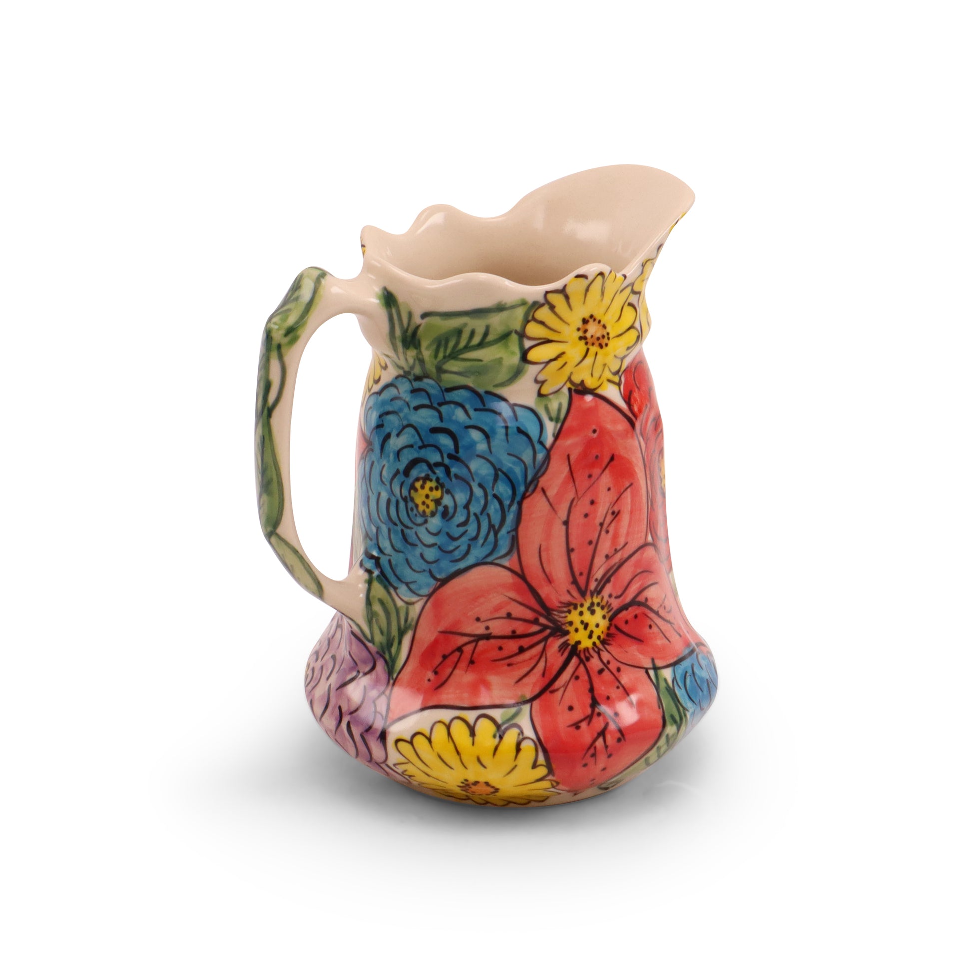 24oz Scalloped Pitcher. Pattern:Sea of Color
