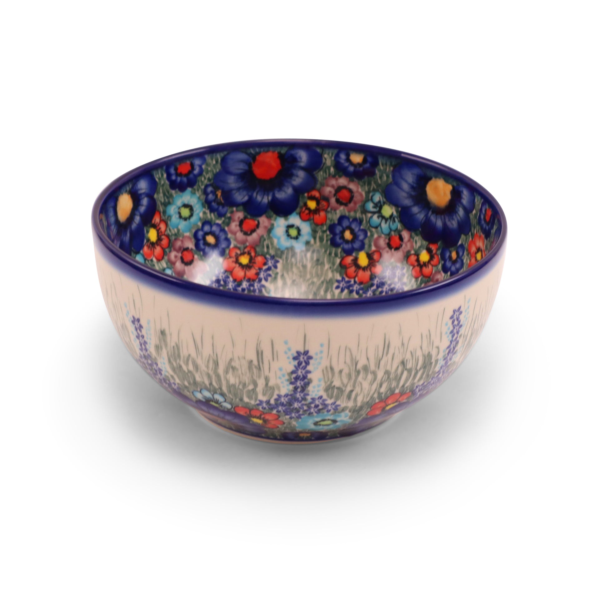 9"x4" Round Bowl.Pattern: Blooms in Blue
