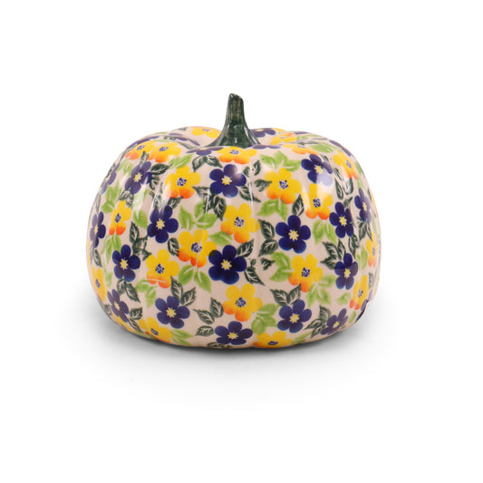 7"x5" Pumpkin Figurine. Pattern: Sunny Day