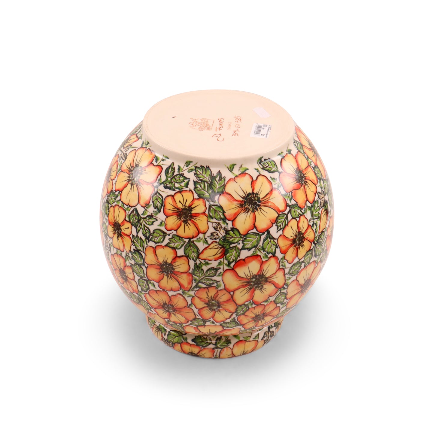 Large Round Vase. Pattern: Floral Flame