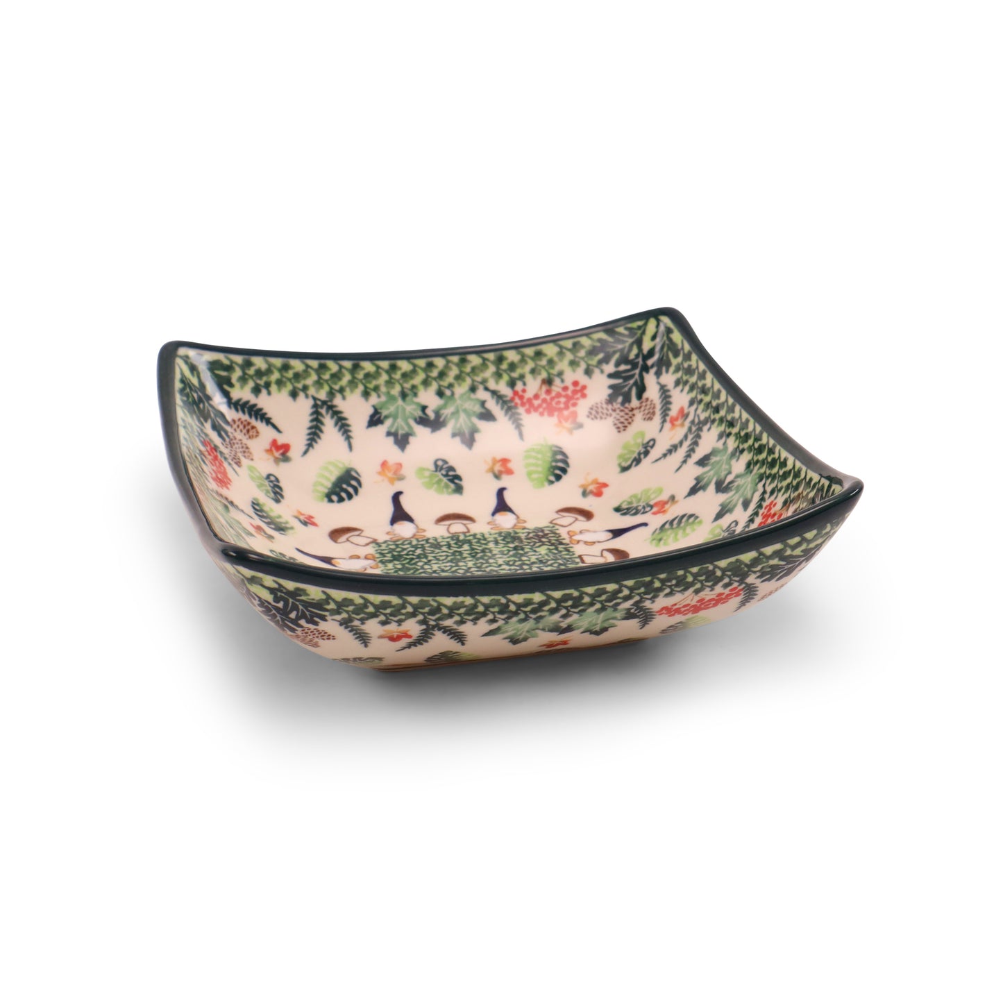 7"x7"x2" Square Horn Bowl.Pattern: Into The Forest
