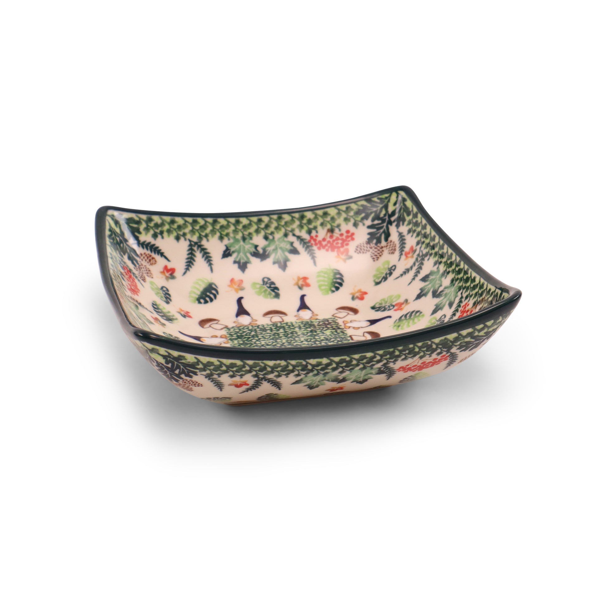7"x7"x2" Square Horn Bowl.Pattern: Into The Forest