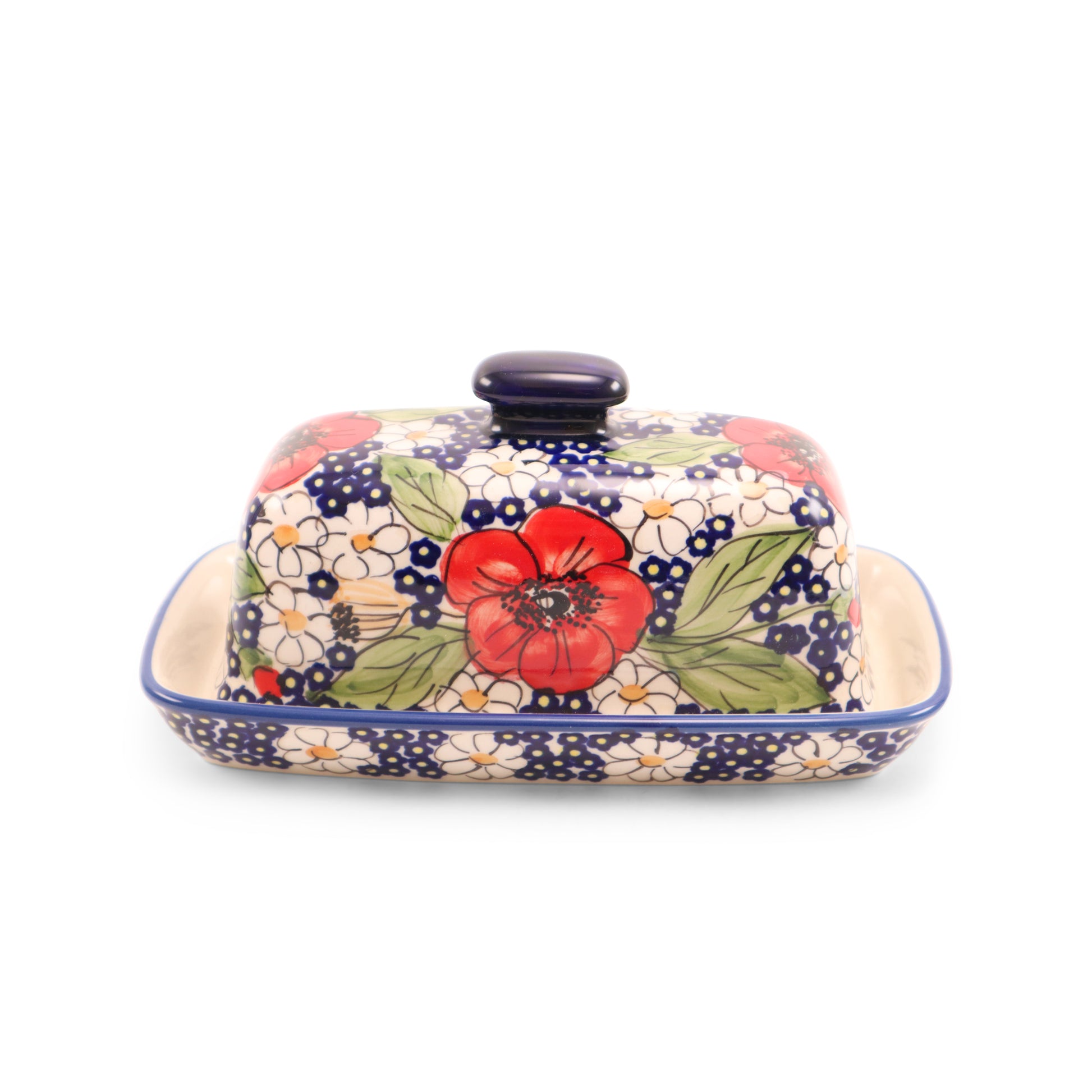 8"x4" Butter Dish. Pattern: Sangria Summer