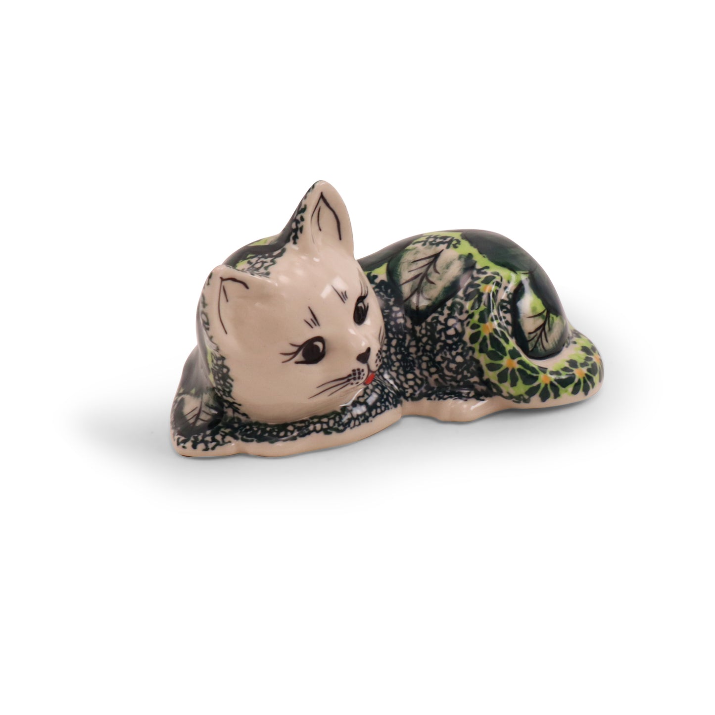 6"x3"x3.5" Cat Figurine.Pattern: Emerald City