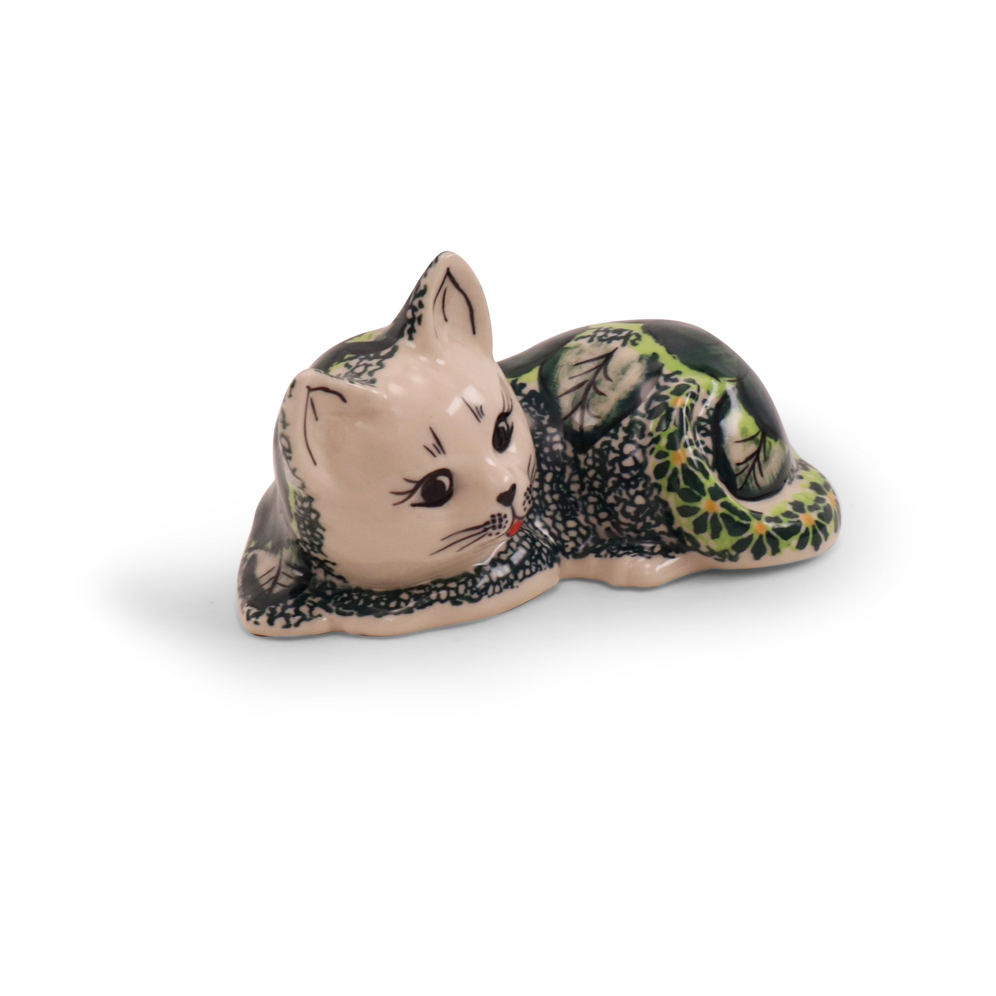 6"x3"x3.5" Cat Figurine.Pattern: Emerald City