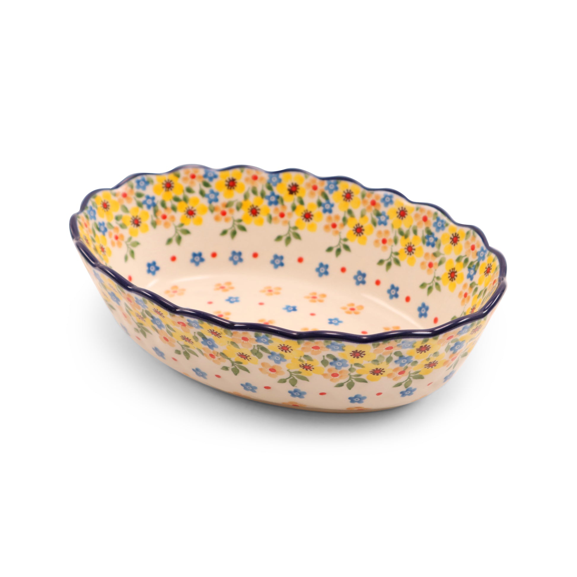 8.5"x6"x3" Fluted Oval Baker. Pattern: Butterscotch