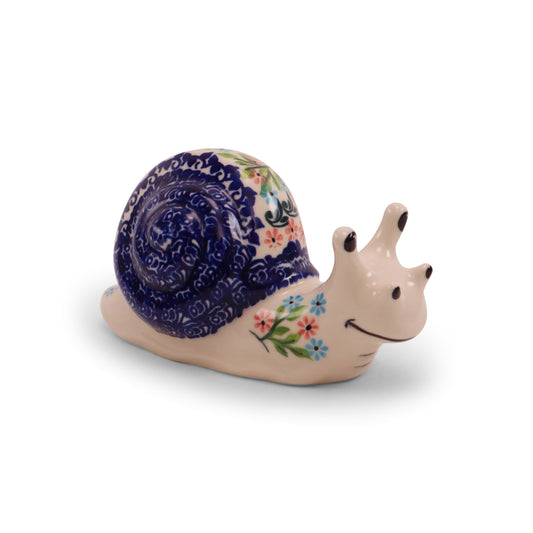 6"x3" Snail Figurine.Pattern: Picnic Party