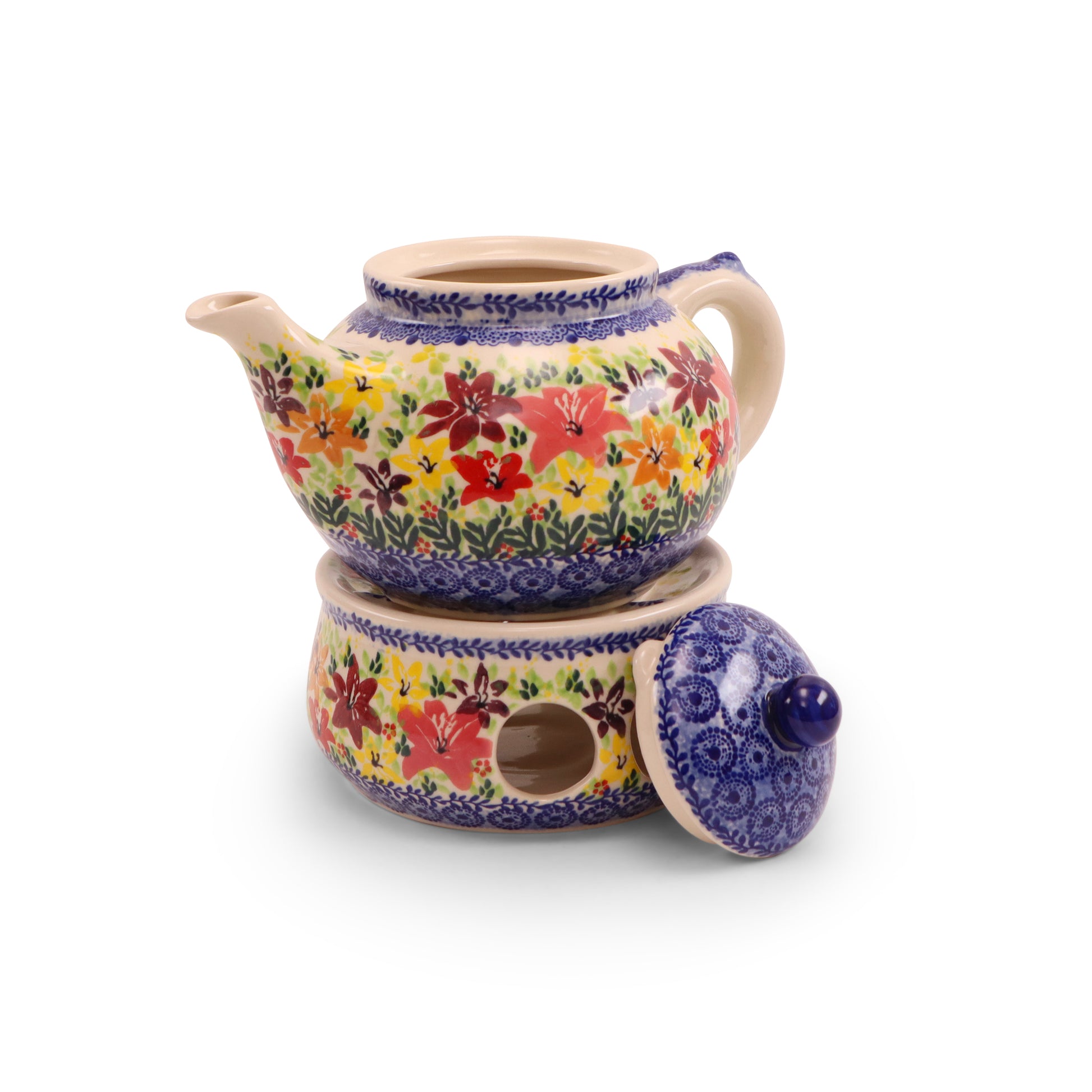 42oz Teapot with Warmer. Pattern:Splash of Lillies