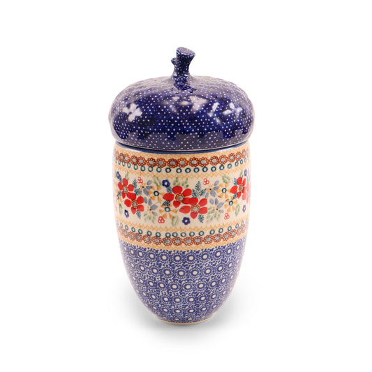 5"x9" Acorn Container with Lid. Pattern: Dutch