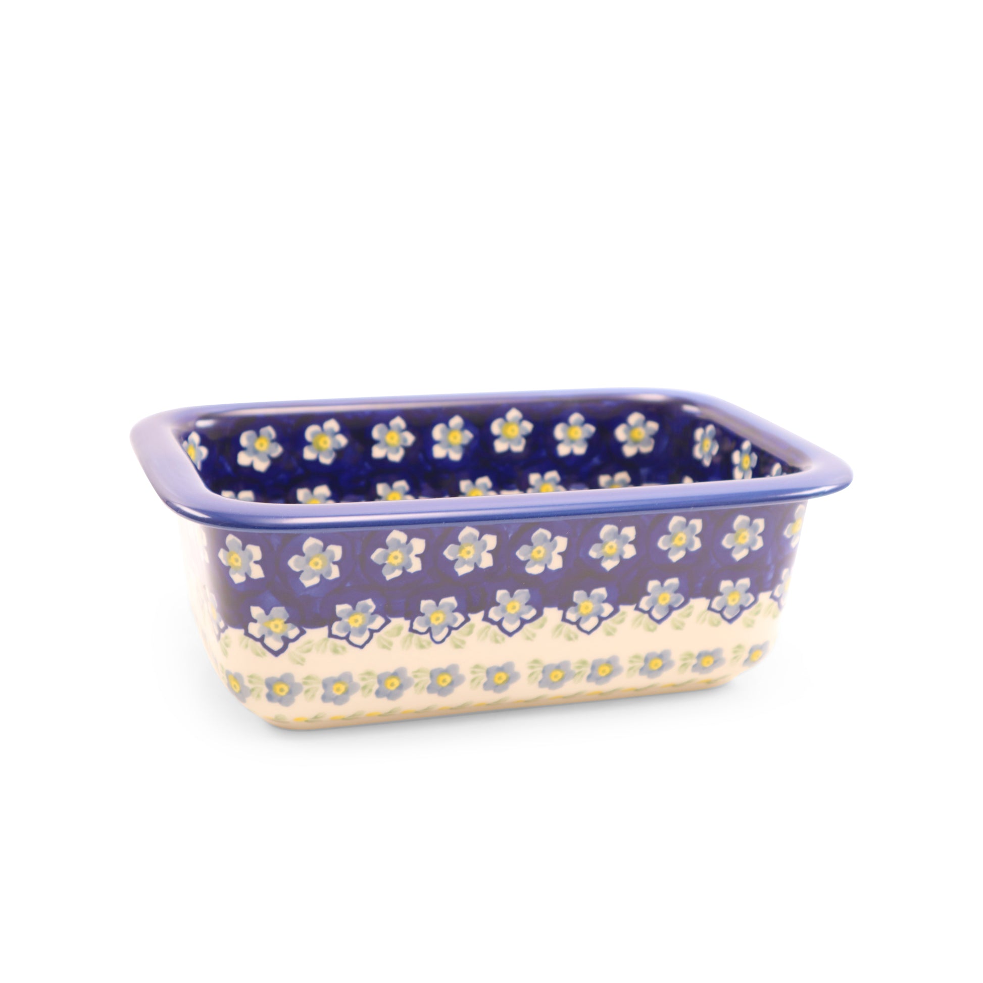 10"x6" Loaf Baker. Pattern: Forget Me Not