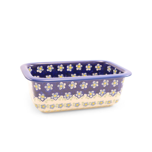 10"x6" Loaf Baker. Pattern: Forget Me Not