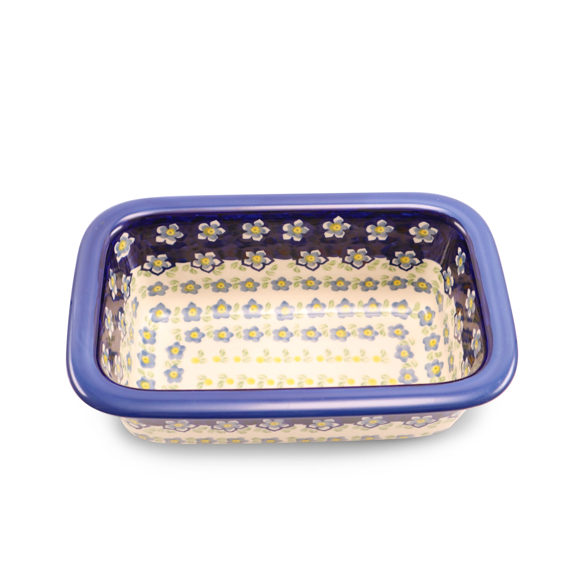 10"x6" Loaf Baker. Pattern: Forget Me Not