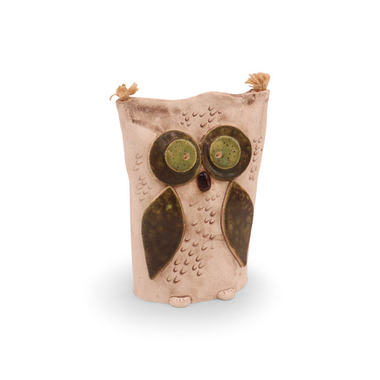 4.5"x7" Owl Figurine. Pattern: Green