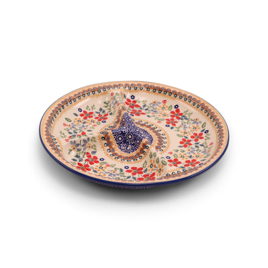10.5"x1" Round Divided Platter.Pattern: Legacy