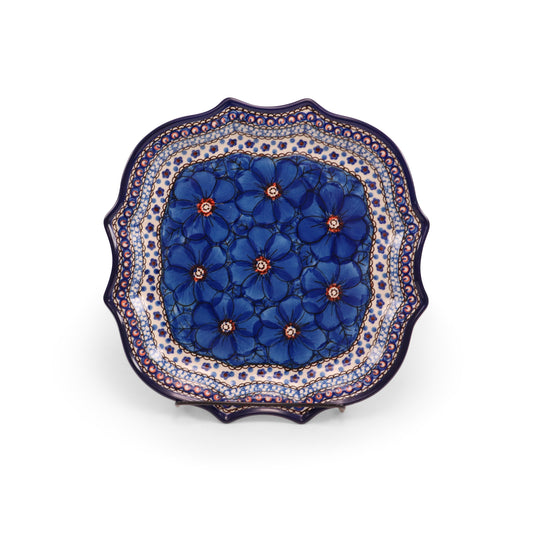 10.5"x10.5" Serpentine Plate.Pattern: Cobalt Chyla
