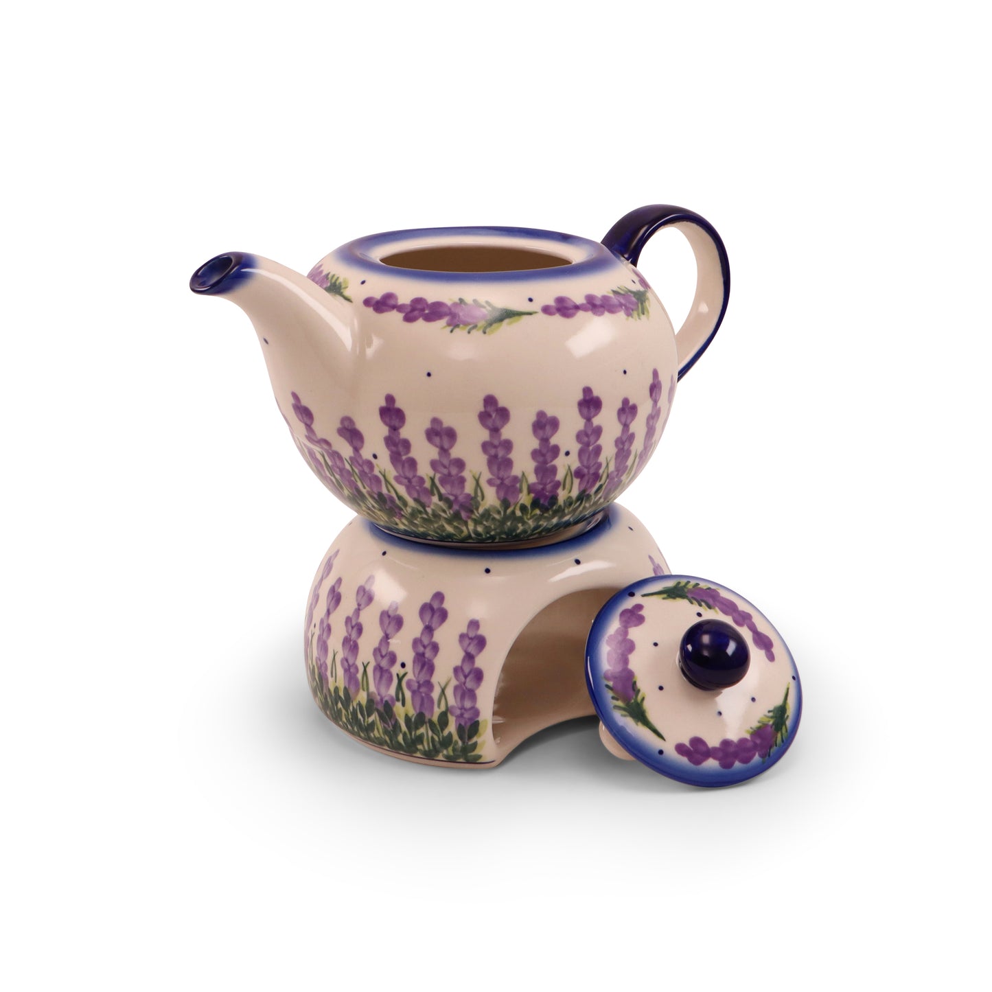 32oz Teapot with Warmer 2Q. Pattern: Lavender