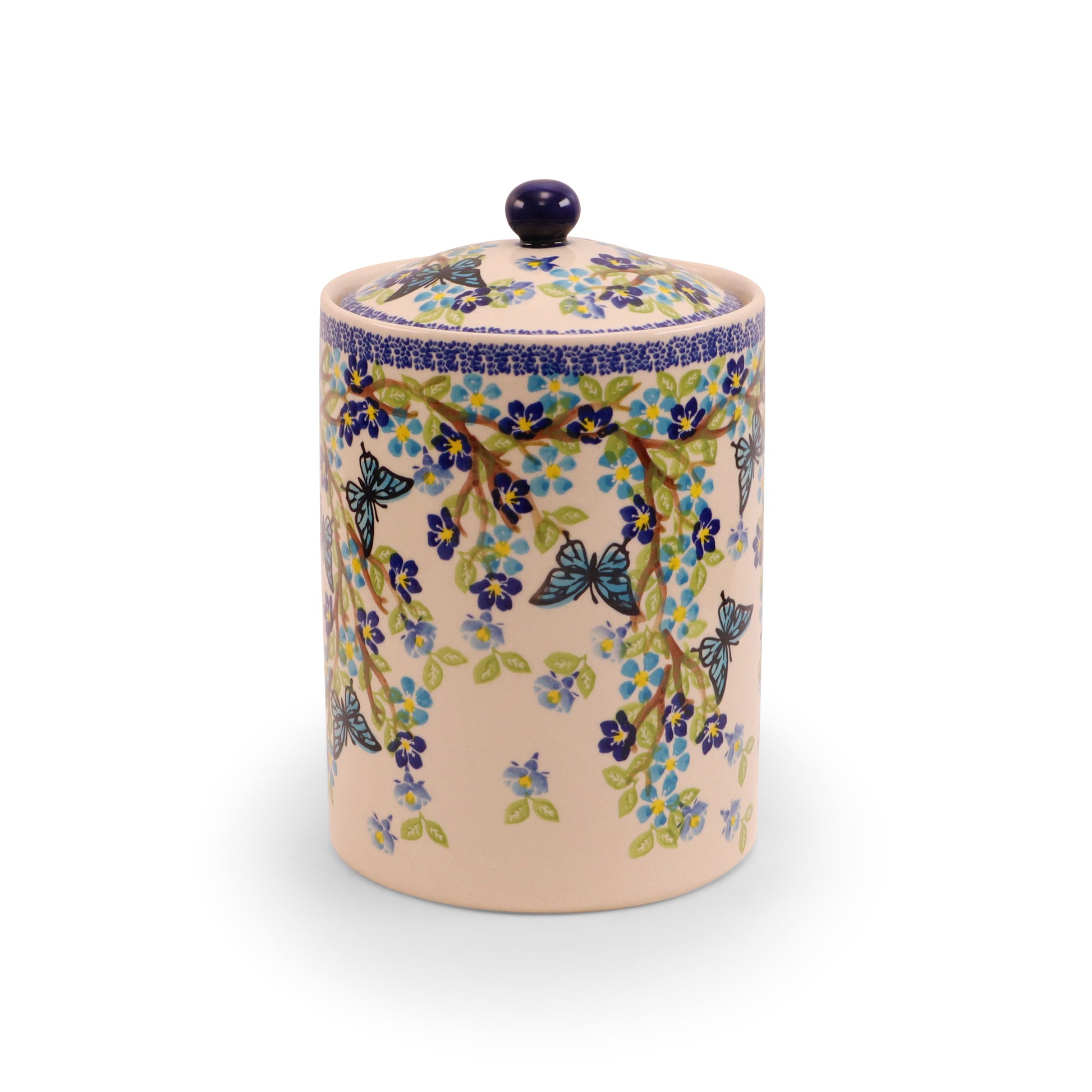 85 oz Container with Lid 2Q. Pattern: Winged Summer