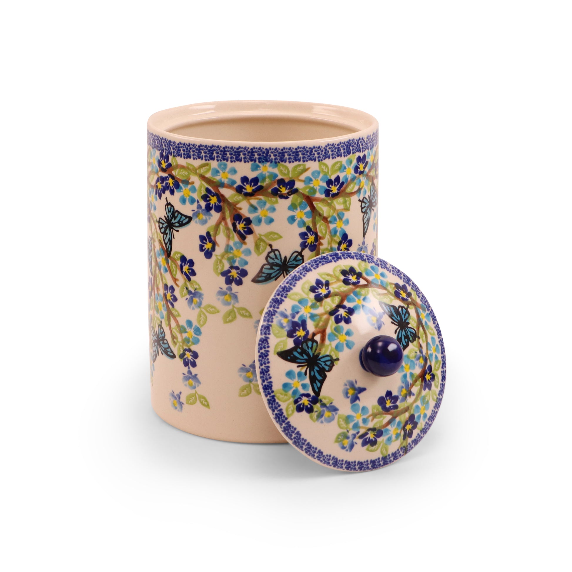 85 oz Container with Lid 2Q. Pattern: Winged Summer