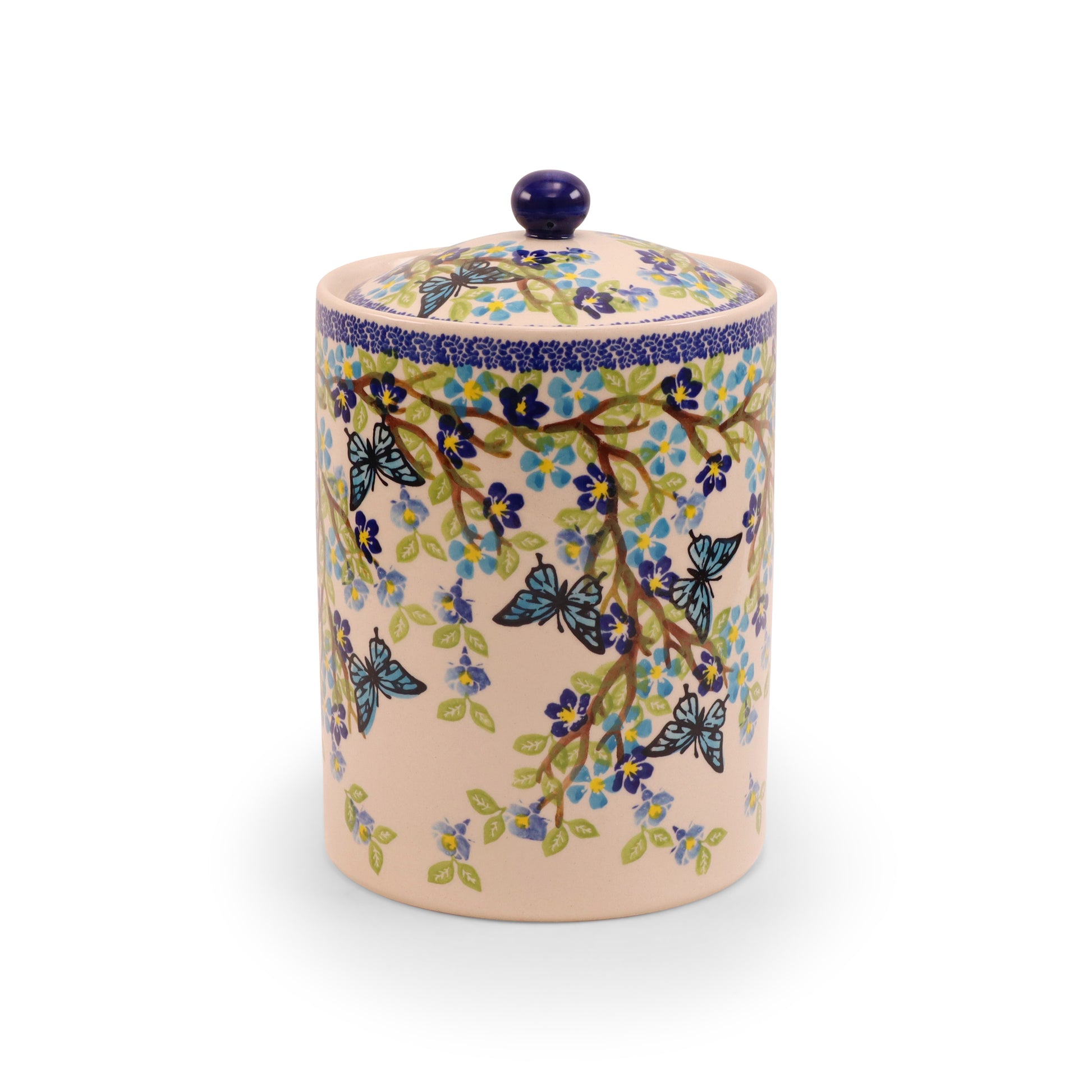 85 oz Container with Lid 2Q. Pattern: Winged Summer
