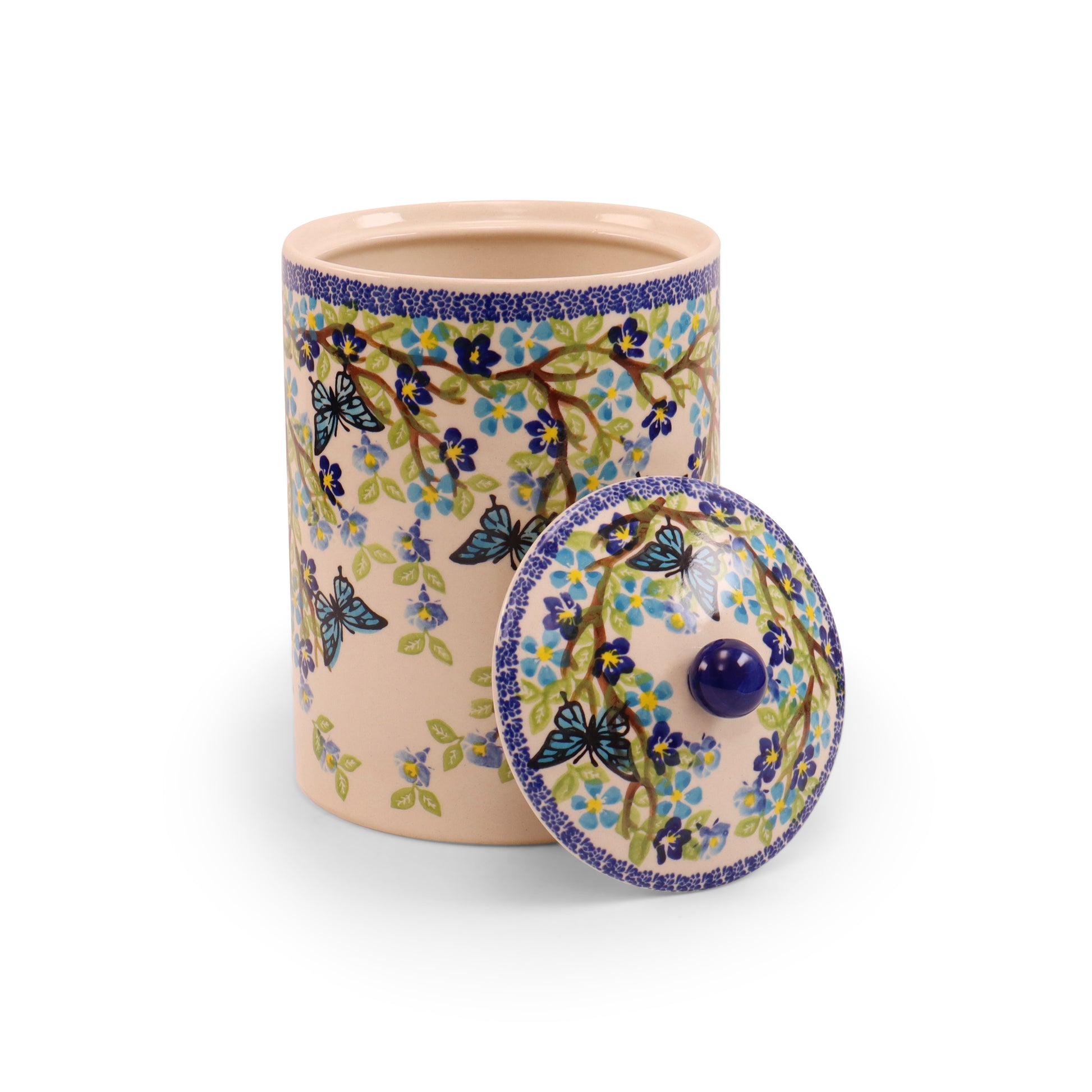 85 oz Container with Lid 2Q. Pattern: Winged Summer