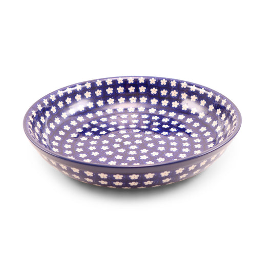 12.5"x3" Shallow Bowl. Pattern: Happy Daisy