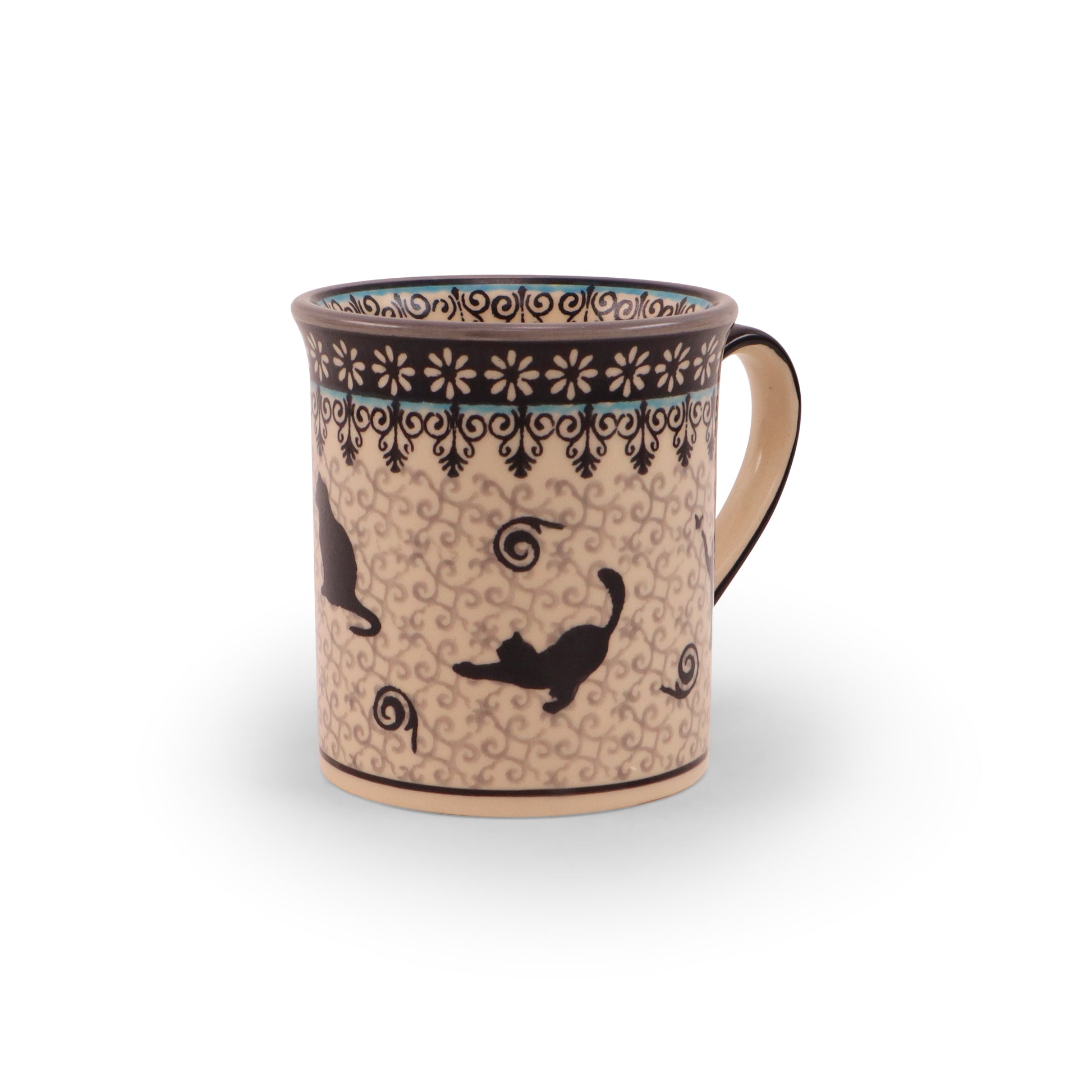 10oz Straight Mug 2Q. Pattern: Playing Kitty