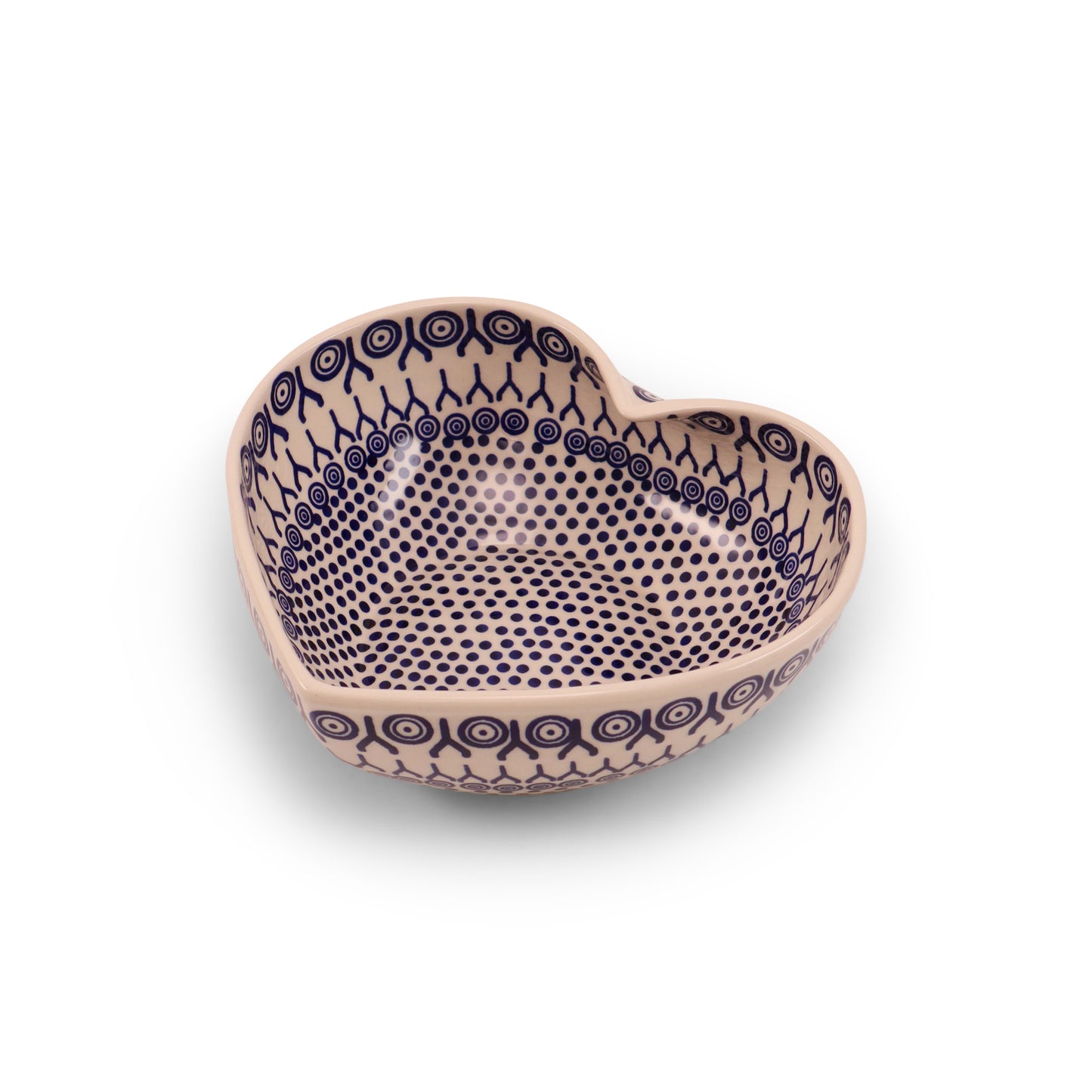 8.5"x7.5" Large Heart Bowl. Pattern: Dot Matrix