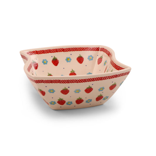 9.5"x8.5"x4" Wavy Bowl 2Q. Pattern: Berry Patch