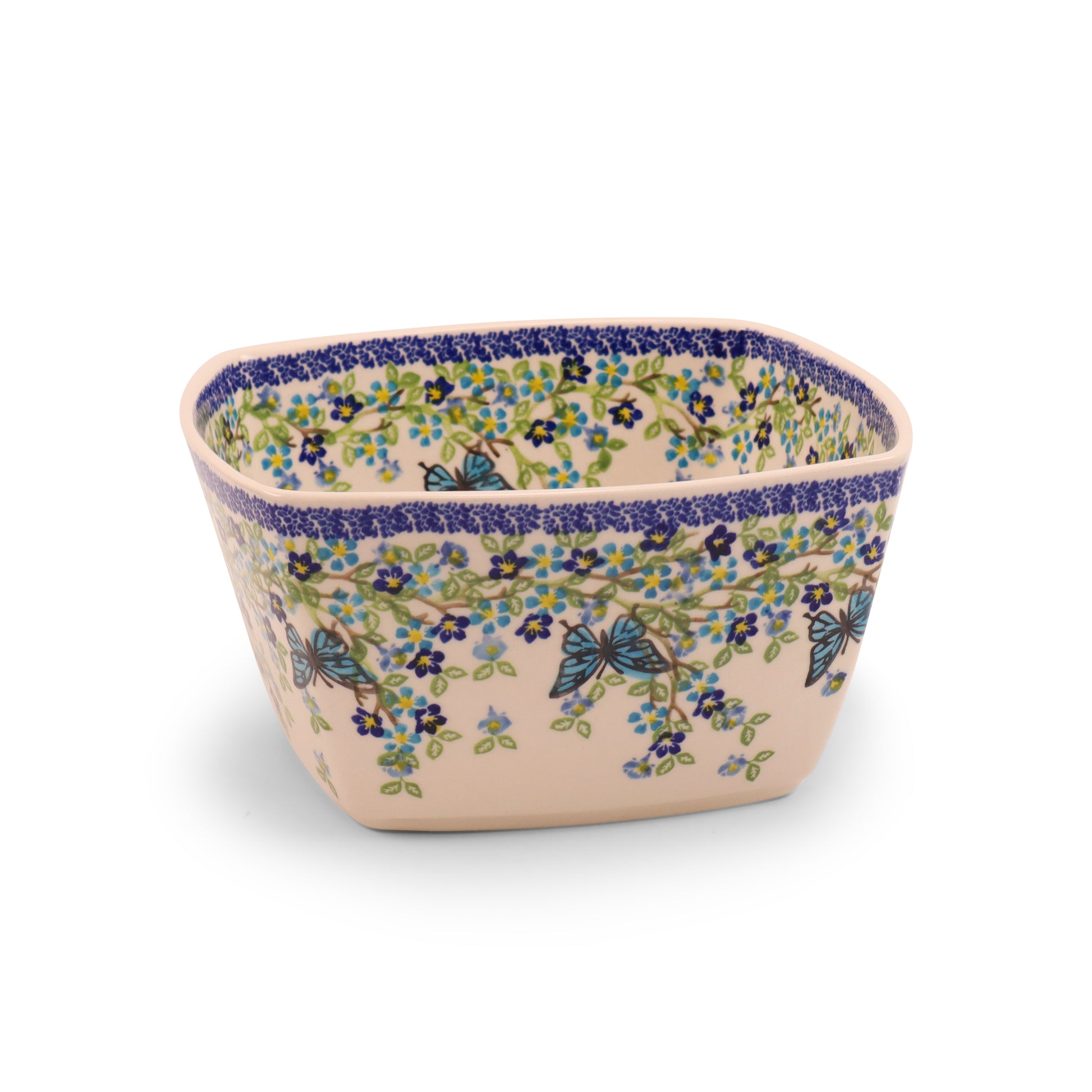 9"x9"x5" Square Bowl. Pattern: Winged Summer