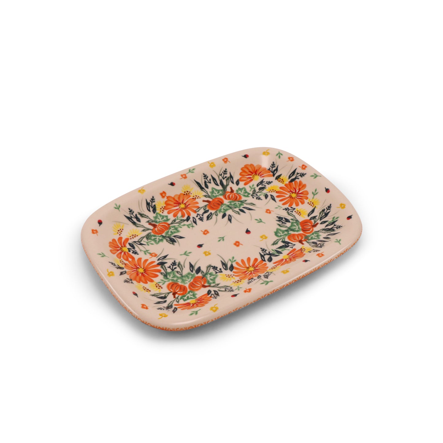 8"x11.5" Rectangular Platter. Pattern: Festive Fall