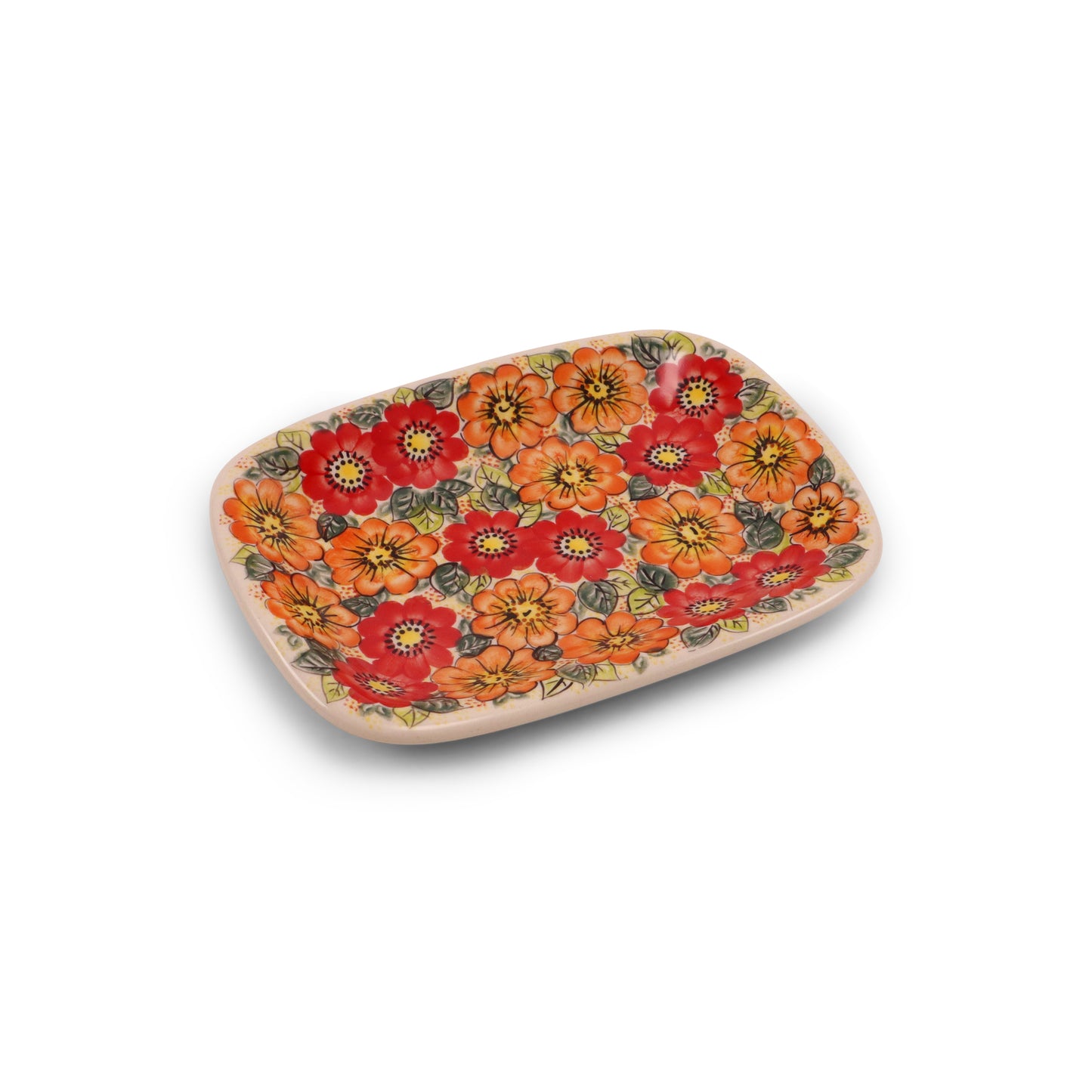 7"x10" Rectangular Platter. Pattern: Warm Embrace