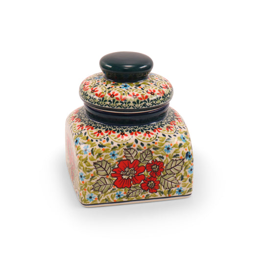 5"x5"x6" Container With Lid. Pattern: In My Garden