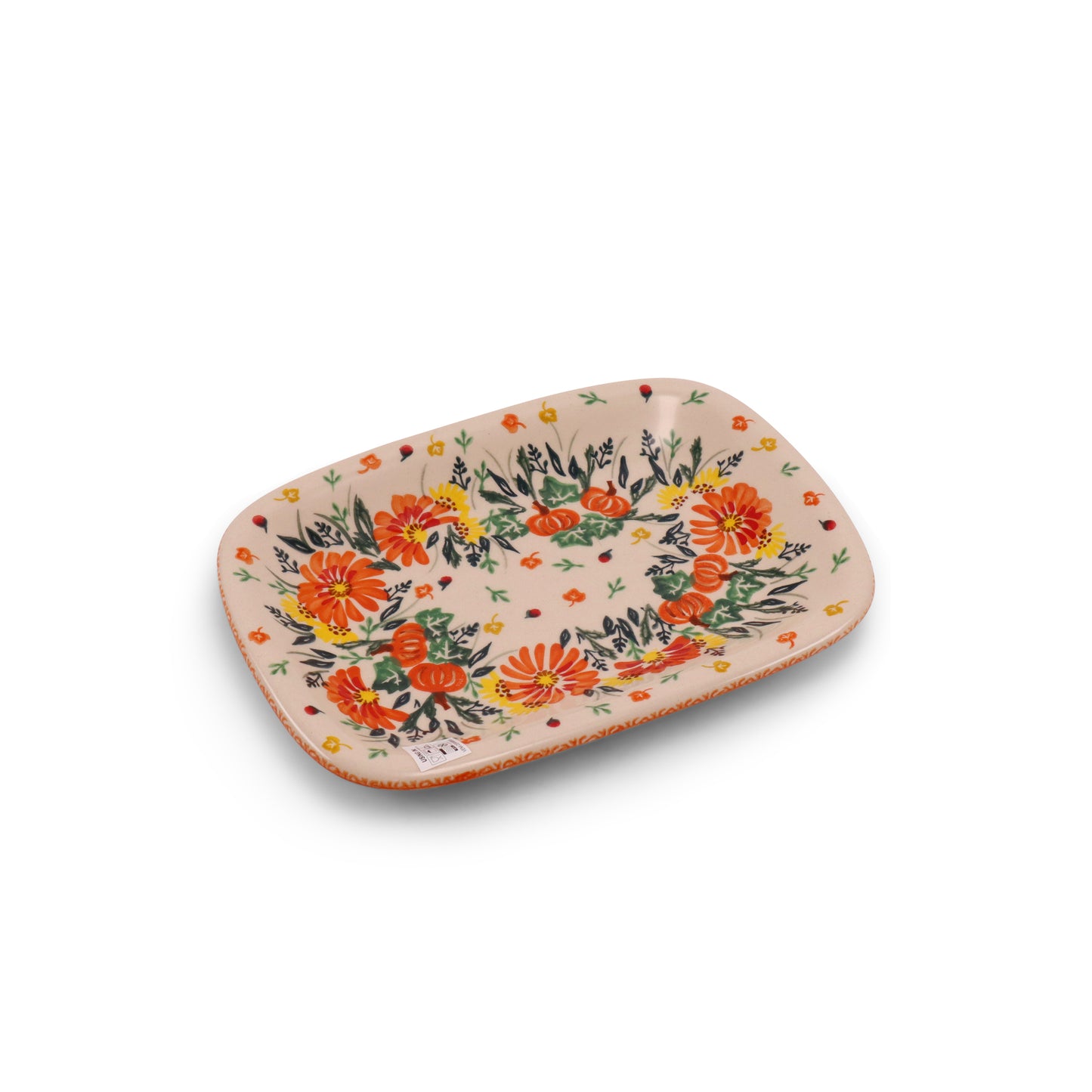 7"x10" Rectangular Platter. Pattern: Festive Fall