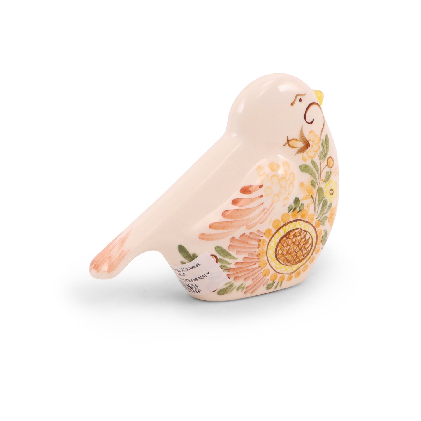 6.5"x5" Flat Bird Figurine. Pattern: Sunflower Plains