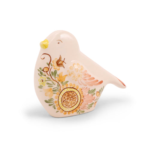 6.5"x5" Flat Bird Figurine. Pattern: Sunflower Plains