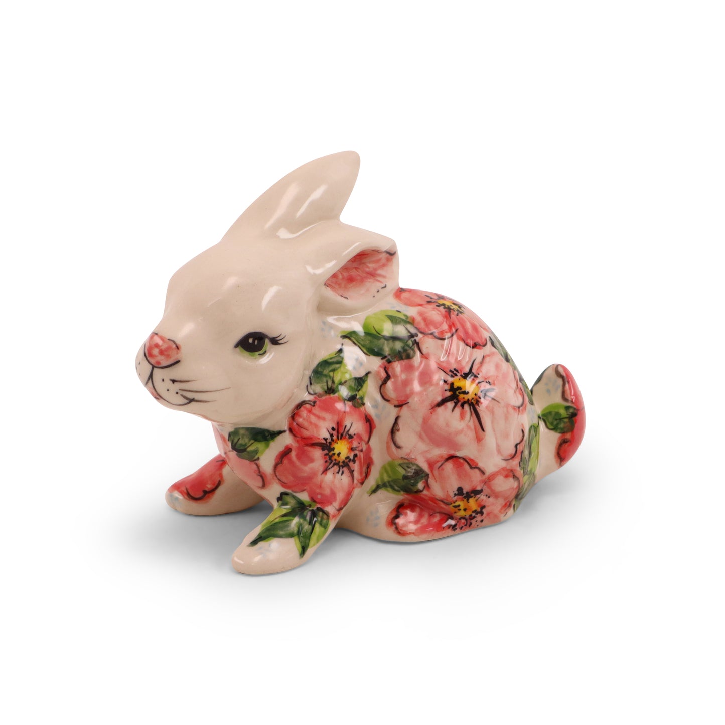 5"x6" Rabbit Figurine. Pattern: Peony