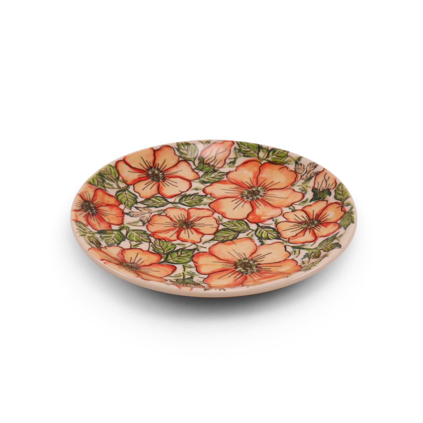 7.5" Dessert Plate. Pattern: Floral Flame