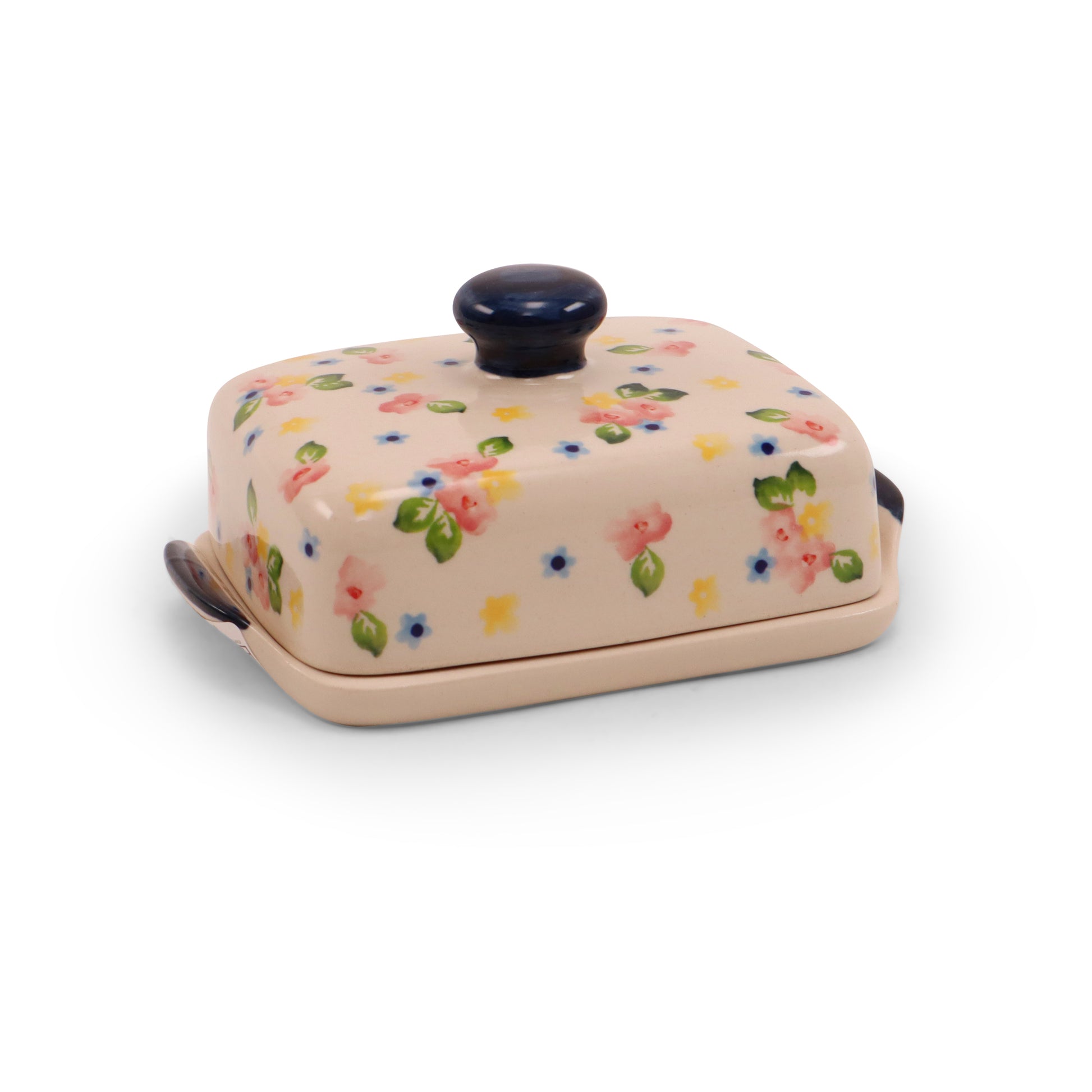 6"x4.5" LE Butter Dish. Pattern: Peachy