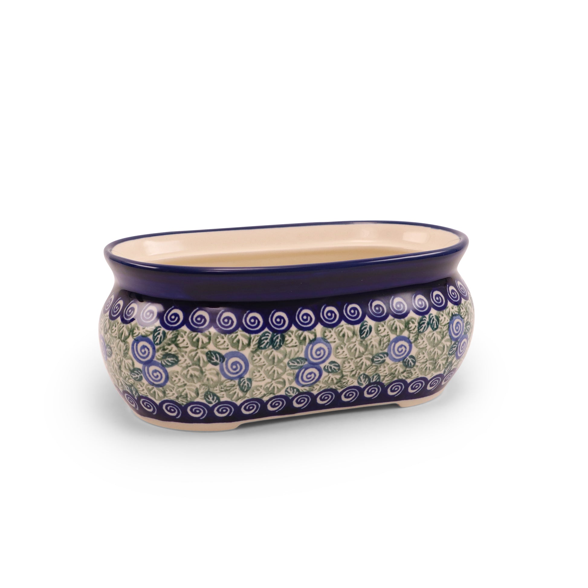 8"x4.5"x3" Flower Pot Cover. Pattern: Swirls