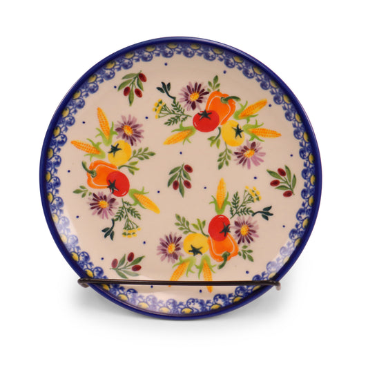 7.5" Dessert Plate. Pattern: Veggie Time