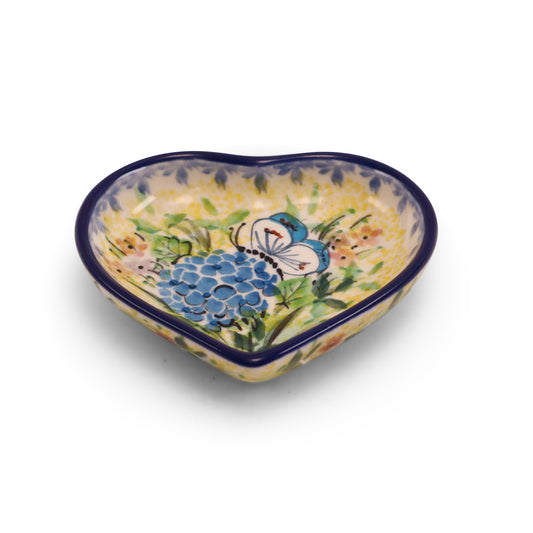 3.5"x3" Heart Plate.Pattern: Hydrangea