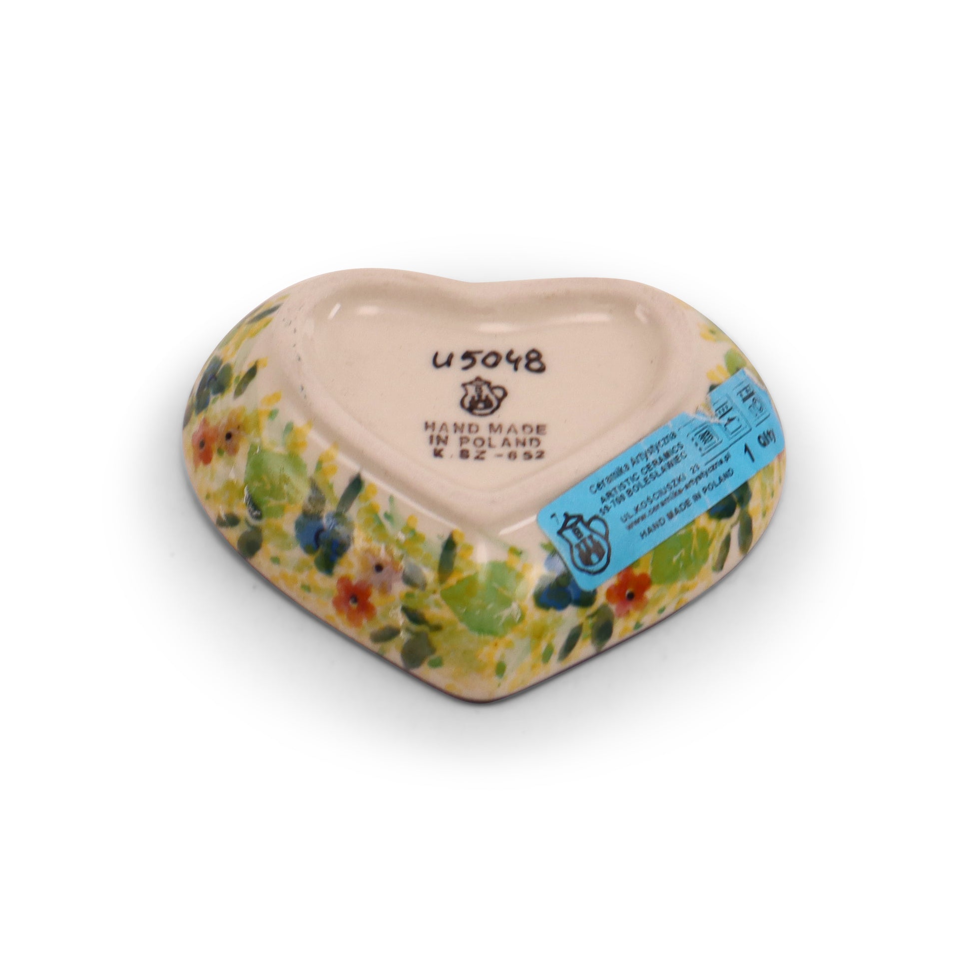 3.5"x3" Heart Plate.Pattern: Hydrangea