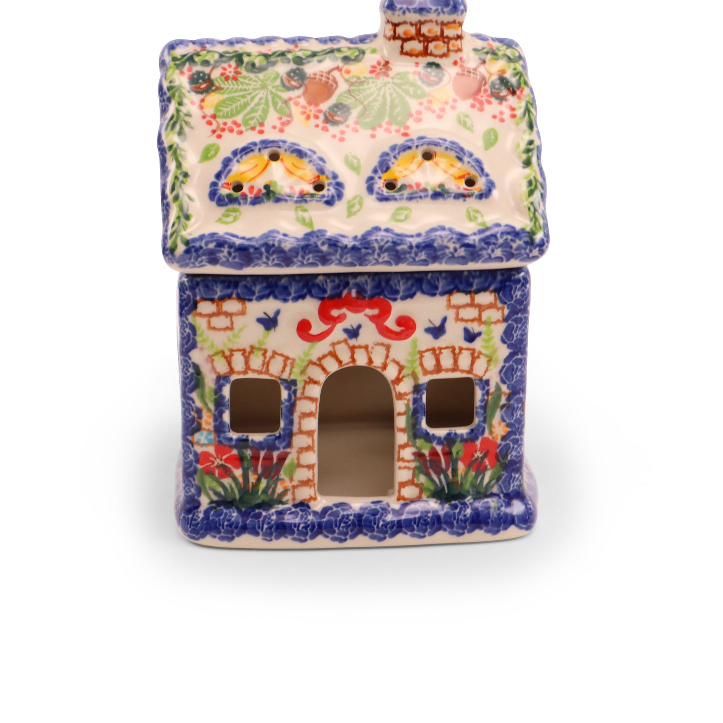 8"x5"x4" House Luminary. Pattern: Autumn Charm
