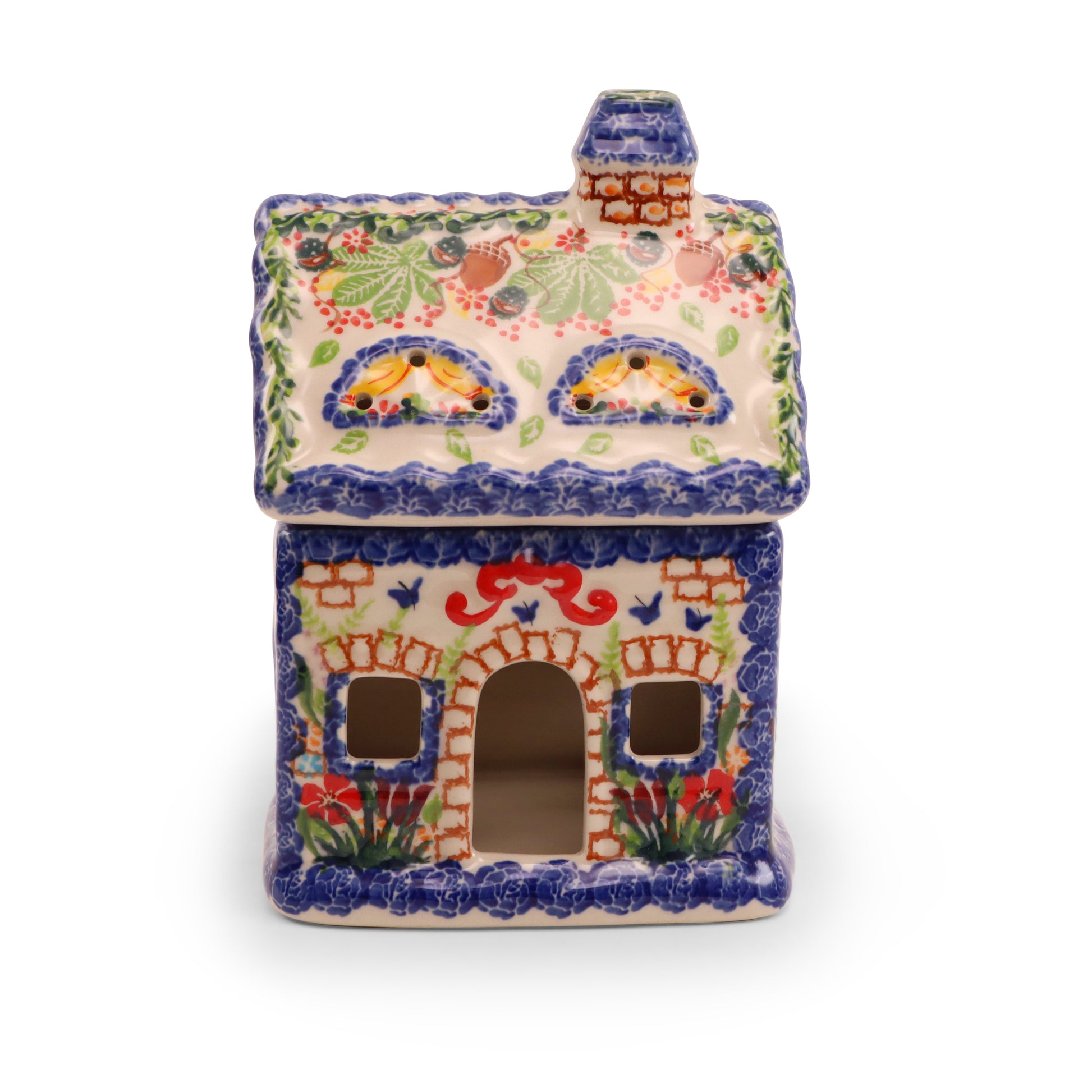 8"x5"x4" House Luminary. Pattern: Autumn Charm