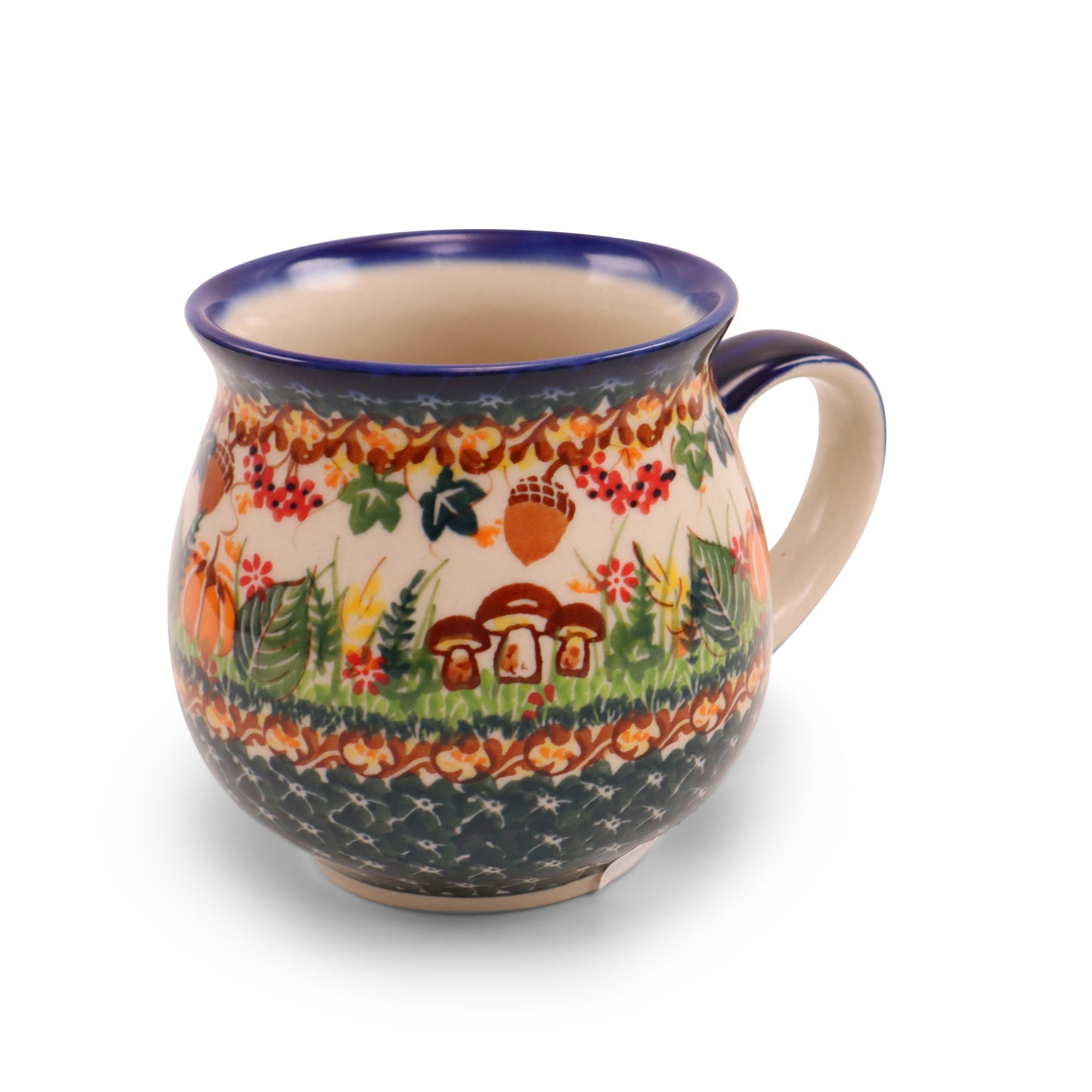 18oz Belly Mug. Pattern: Fall Walk