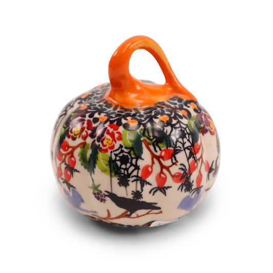 4"x4.5" Pumpkin Figurine. Pattern: Witchy Ride