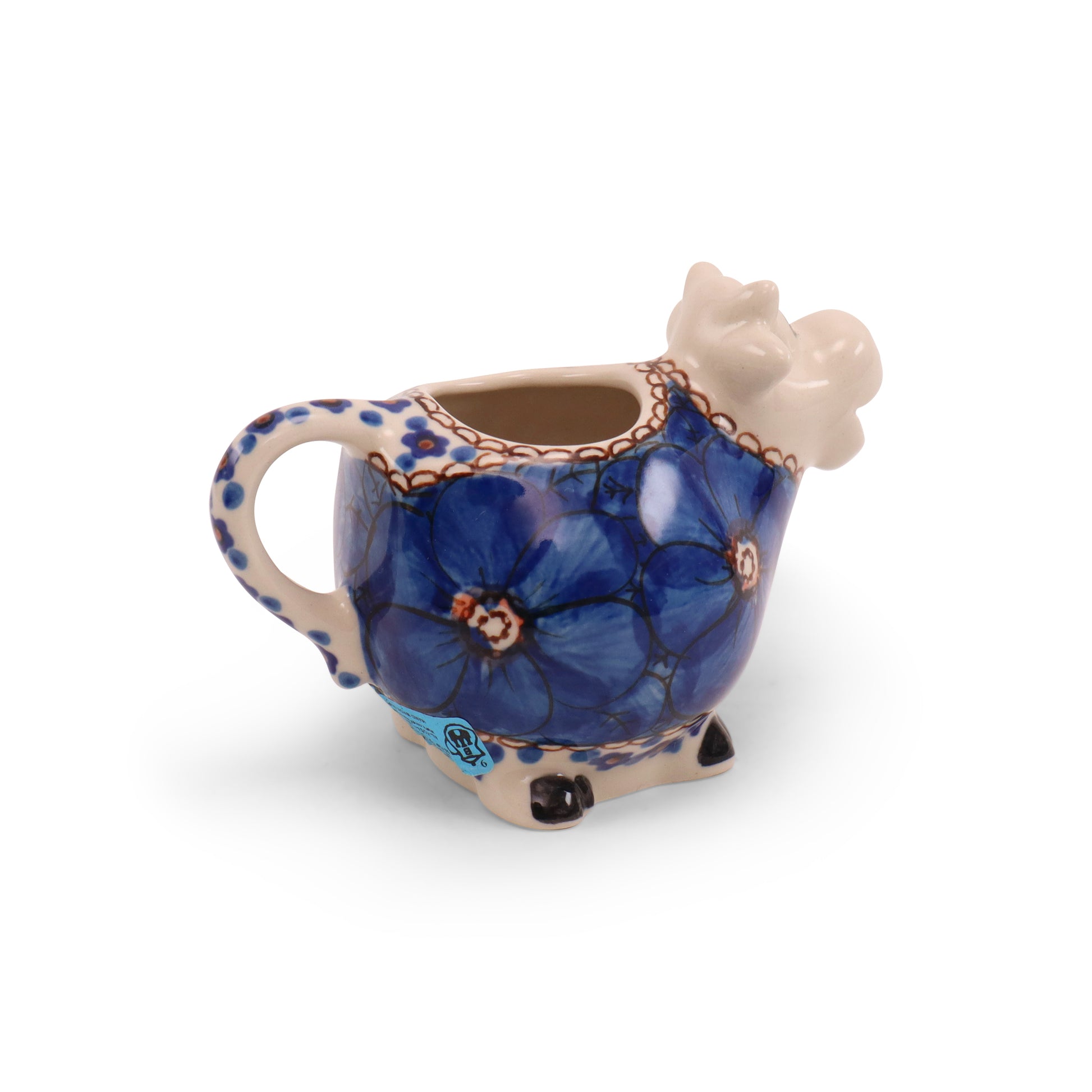 4.5"x3.5" Cow Creamer.Pattern: Cobalt Chyla