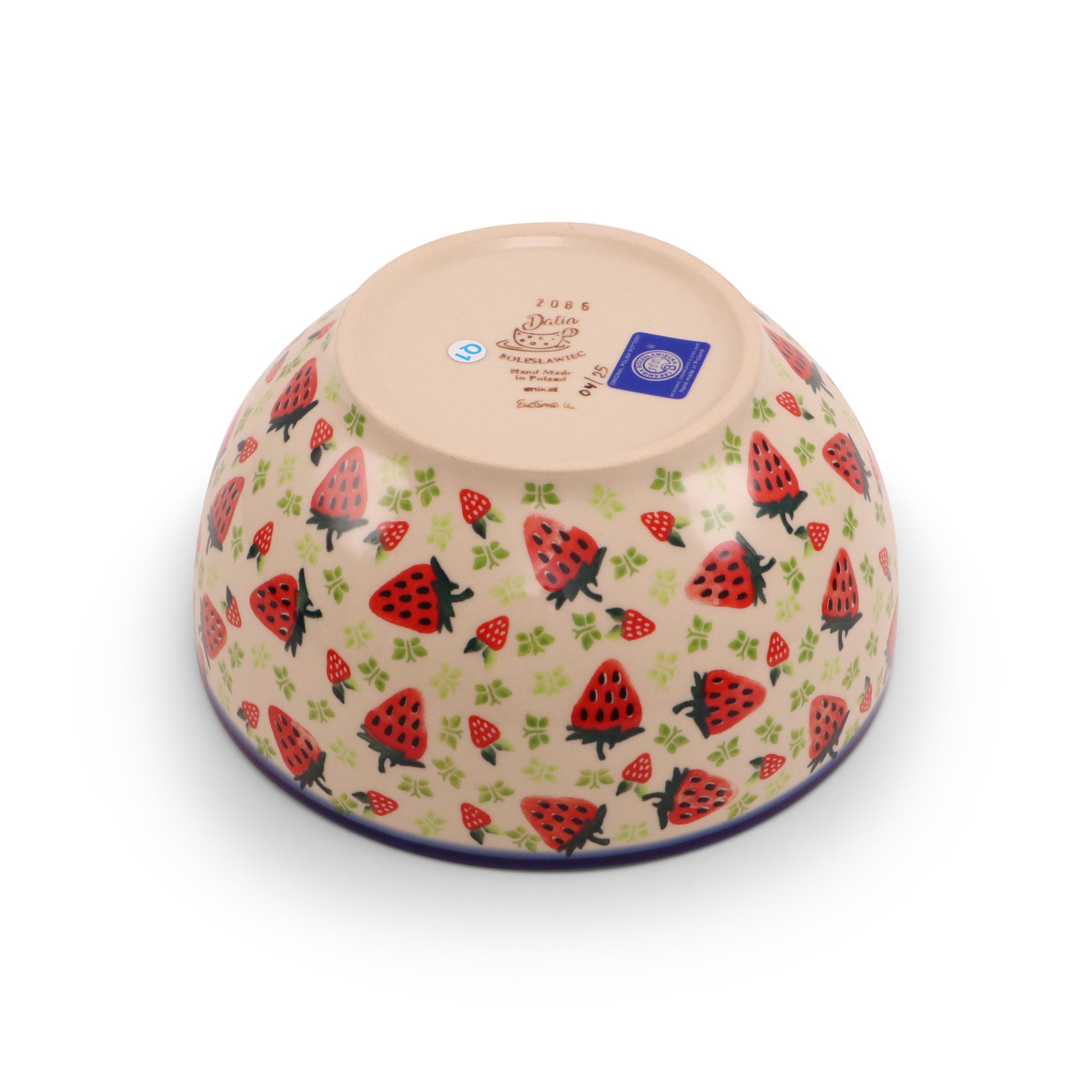 7"x4" Round Bowl Pattern: Strawberry Patch